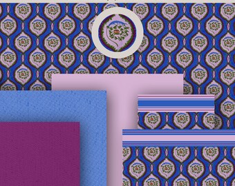 DOLLHOUSE printable WALLPAPER - Theme: Classic Barok Rose - miniature wallpaper download for Dollhouse, Roombox Diorama - Scale 1 to 12