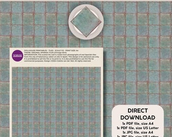 Dollhouse Salamanca Tiles – Printable Miniature Spanish Tile (PDF & JPG)