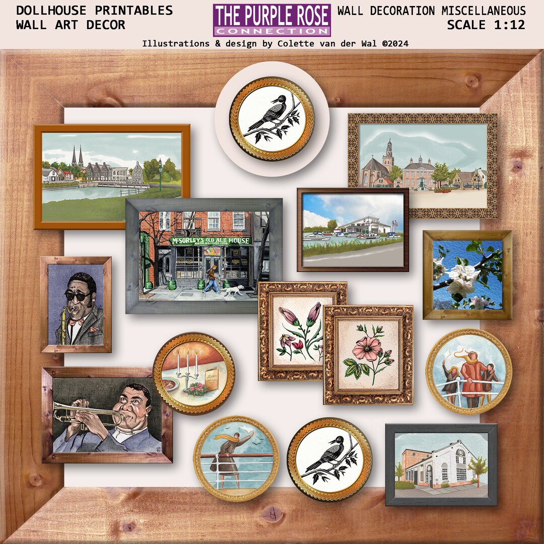 DOLLHOUSE Printable WALL ART Theme Miscellaneous Miniatures to