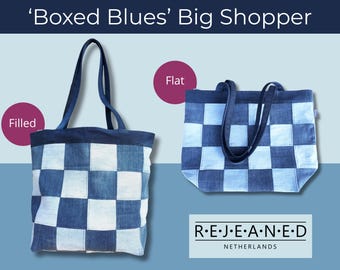 REJEANED™ - Boxed Blues #1 - Patchwork Denim Tote Bag – One-of-a-Kind Upcycled Design