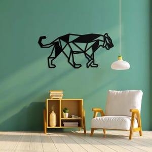 Tiger Metal Wall Art, Geometric Metal Wall Art, Unique Wall Decor, Wildlife Wall Art, Wall Hangings, Man Cave Gift, Modern Home Decor