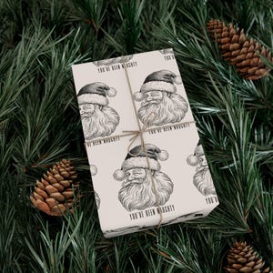 You&#39;ve Been Naughty Adult Santa Gift Wrap Paper, Holiday Wrapping Paper, Christmas Decor, Funny Gift Wrap