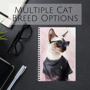 Cool Cat Spiral Notebook - Perfect for Cat Lovers, Stationery Lovers, Gift for Pet Owners, Unique Journal for Kids, Cute Note-taking