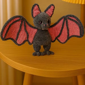 Flying Fox Bat Crochet Pattern – Amigurumi PDF Tutorial, Large Wingspan Plushie, Beginner-Friendly Halloween Decor