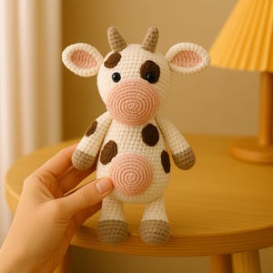 Crochet Cow Pattern PDF, Amigurumi Cow Tutorial, Farm Animal Crochet Plushie Pattern, Instant Download
