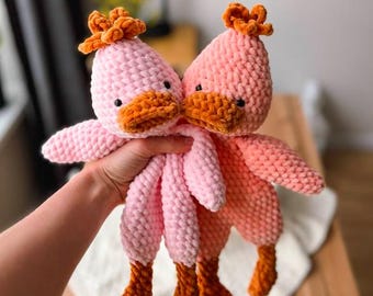 PDF-patroon gehaakte eend, amigurumi-zelfstudie pluche eend, beginnersvriendelijk, direct downloaden