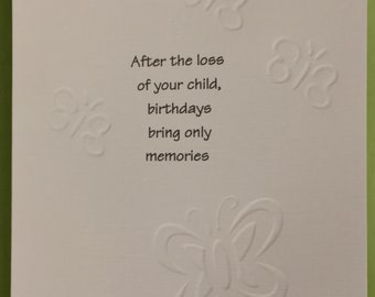 Loss of Child Birthday Memory Card