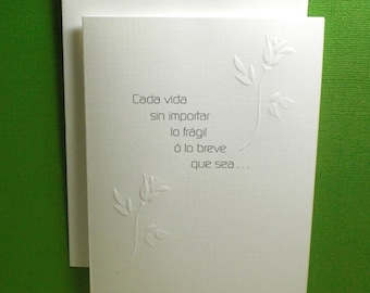 SPANISH Baby Loss / Miscarriage Sympathy Card