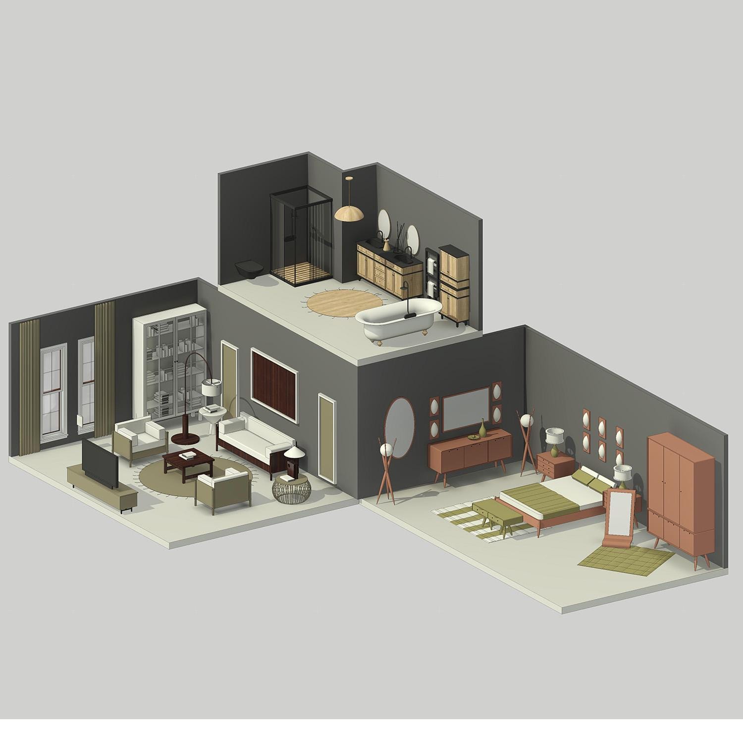 Modern Furniture Revit Family Library: Interior Design Objects (.rfa ...