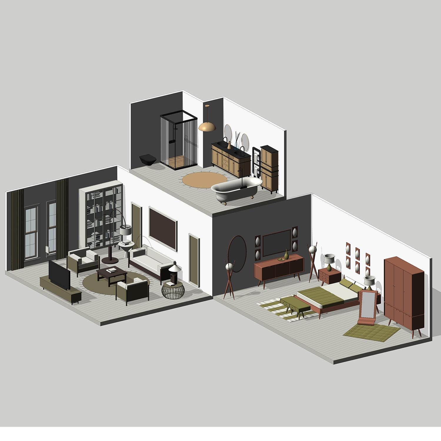Modern Furniture Revit Family Library: Interior Design Objects (.rfa ...