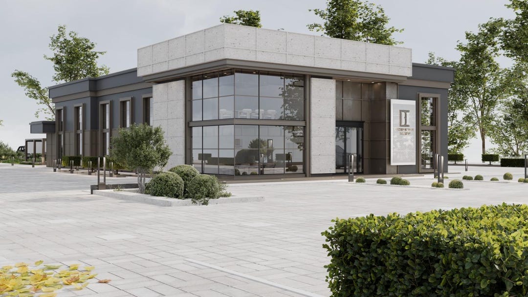 View of Custom Modern House Exterior and Landscape 3D Rendering | Personalized ...