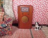 Vintage Miniature Kage Dollhouse Furniture - Console Radio - 3 4 Scale