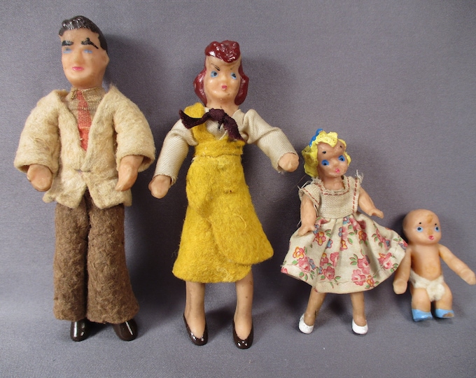 Vintage Flagg Dollhouse Dolls Family of Four 3/4 Scale 1950's Etsy