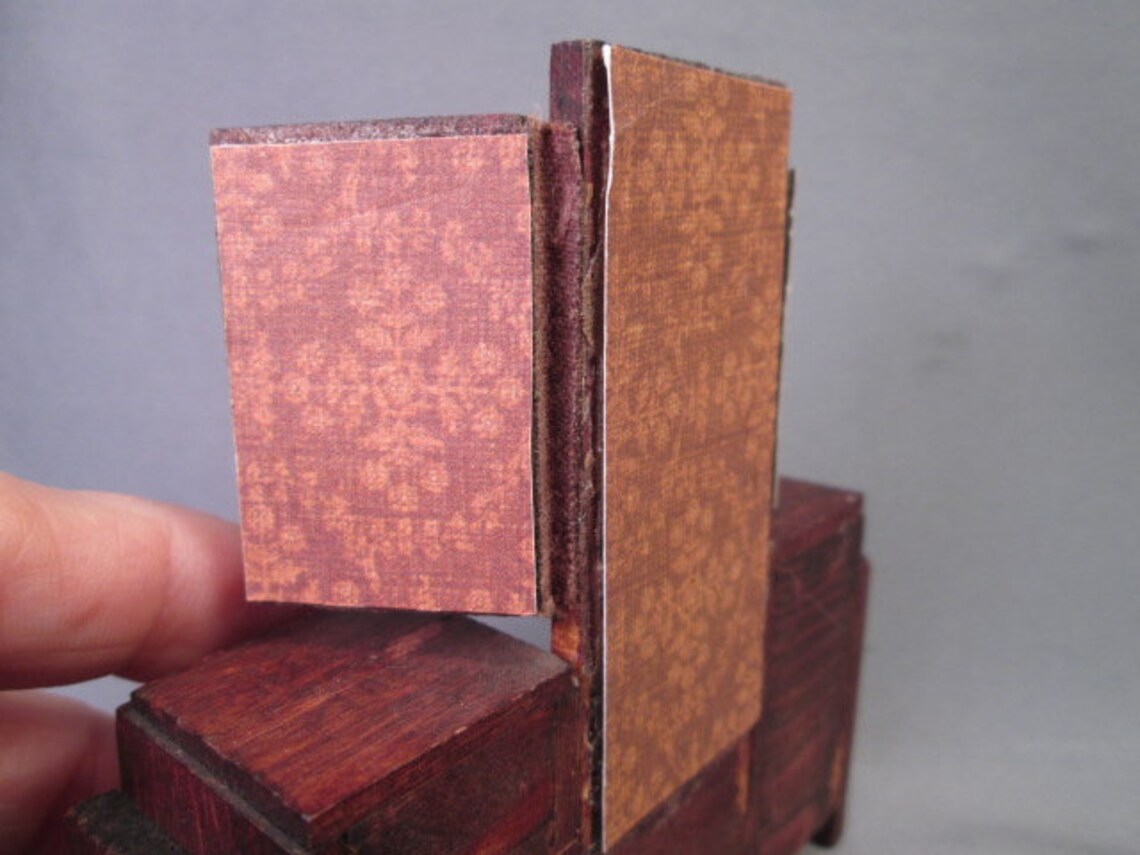 Vintage German Doll House Furniture Red Stain Deep Well Etsy