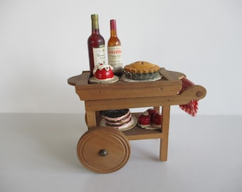 Vintage "White House" Wooden Serving Cart/Tea Cart - 1:12  Scale-ca. 1920-30s