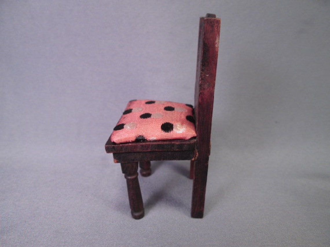 Vintage German Doll House Furniture Red Stain Deep Well Etsy