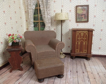 Strombecker Wooden Dollhouse Furniture - Partial Living Room - 1935 - 1:12 Scale