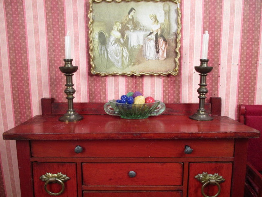 Vintage Dollhouse Accessories Solid Brass Candlesticks Etsy