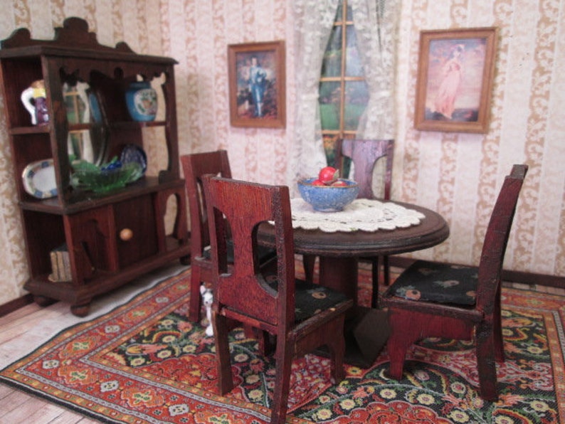 Antique Dollhouse Furniture 6 Piece Dining Room Set 1 Scale