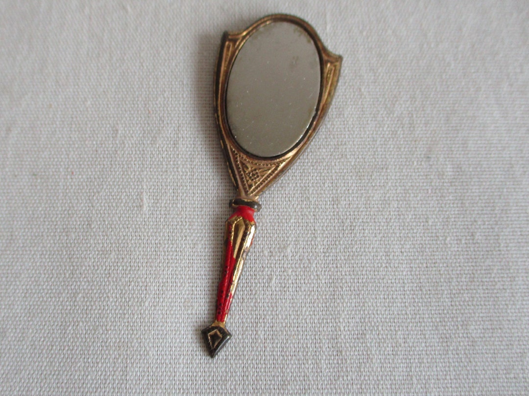 Antique Metal ART DECO Hand Mirror Dollhouse Accessory Etsy