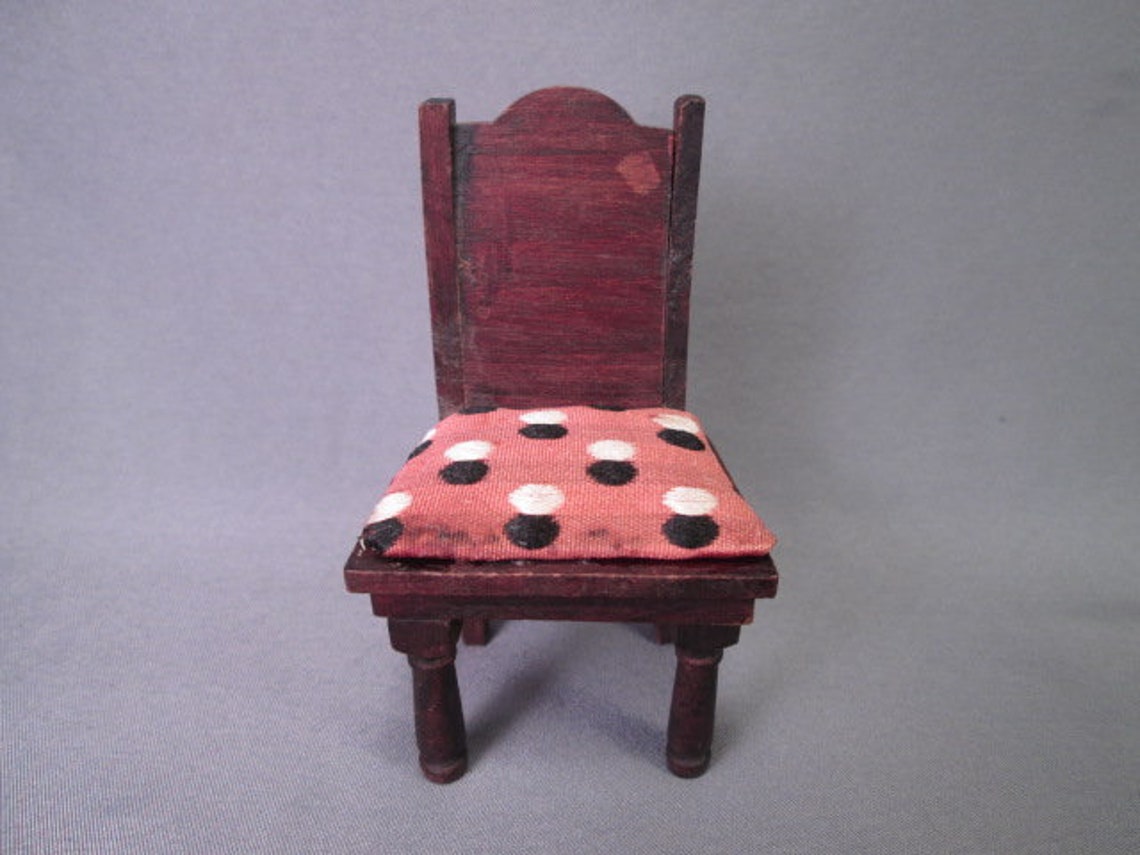 Vintage German Doll House Furniture Red Stain Deep Well Etsy