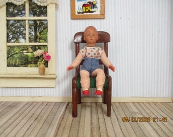 Vintage Caco Dollhouse Boy Doll - Made in Germany - 1970's