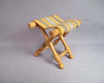 Antique Dollhouse Furniture - Schneegas Golden Oak Folding Luggage Rack - 1:12 Scale - Early 1900s