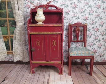 Antique Dollhouse Furniture - Gottschalk Music Cabinet or Buffet - 1" Scale