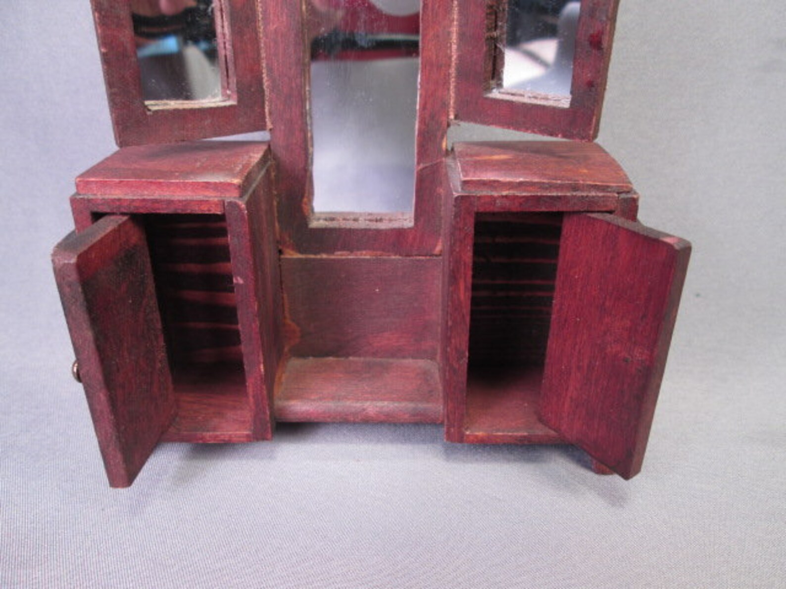 Vintage German Doll House Furniture Red Stain Deep Well Etsy
