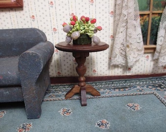 Vintage Dollhouse Furniture - Strombecker Custom Built Tilt-Top Table #701K - 1:12 Scale