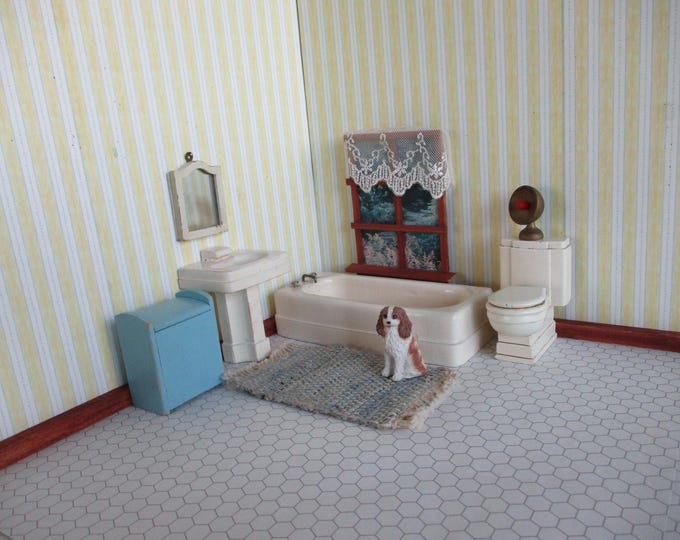 Vintage Strombecker Dollhouse Bathroom Set – 1942, 1:12 Scale - Etsy