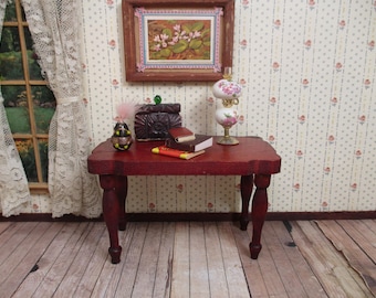 Vintage Dollhouse Furniture - Menasha Woodenware "Tyke Toys" Library Table - 1:12 Scale