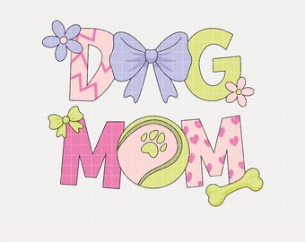 Dog Mom PNG & SVG, Dog Lover Png, Coquette Bow Dog Mom Png, Mama Mom Sublimation Png, Dog Lover Png, Bow Png, Floral Coquette Mom Png