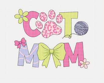 Cat Mom PNG & SVG, Cat Lover Png, Coquette Bow Cat Mom Png, Mama Mom Sublimation Png, Cat Lover Png, Bow Png, Floral Coquette Mom Png