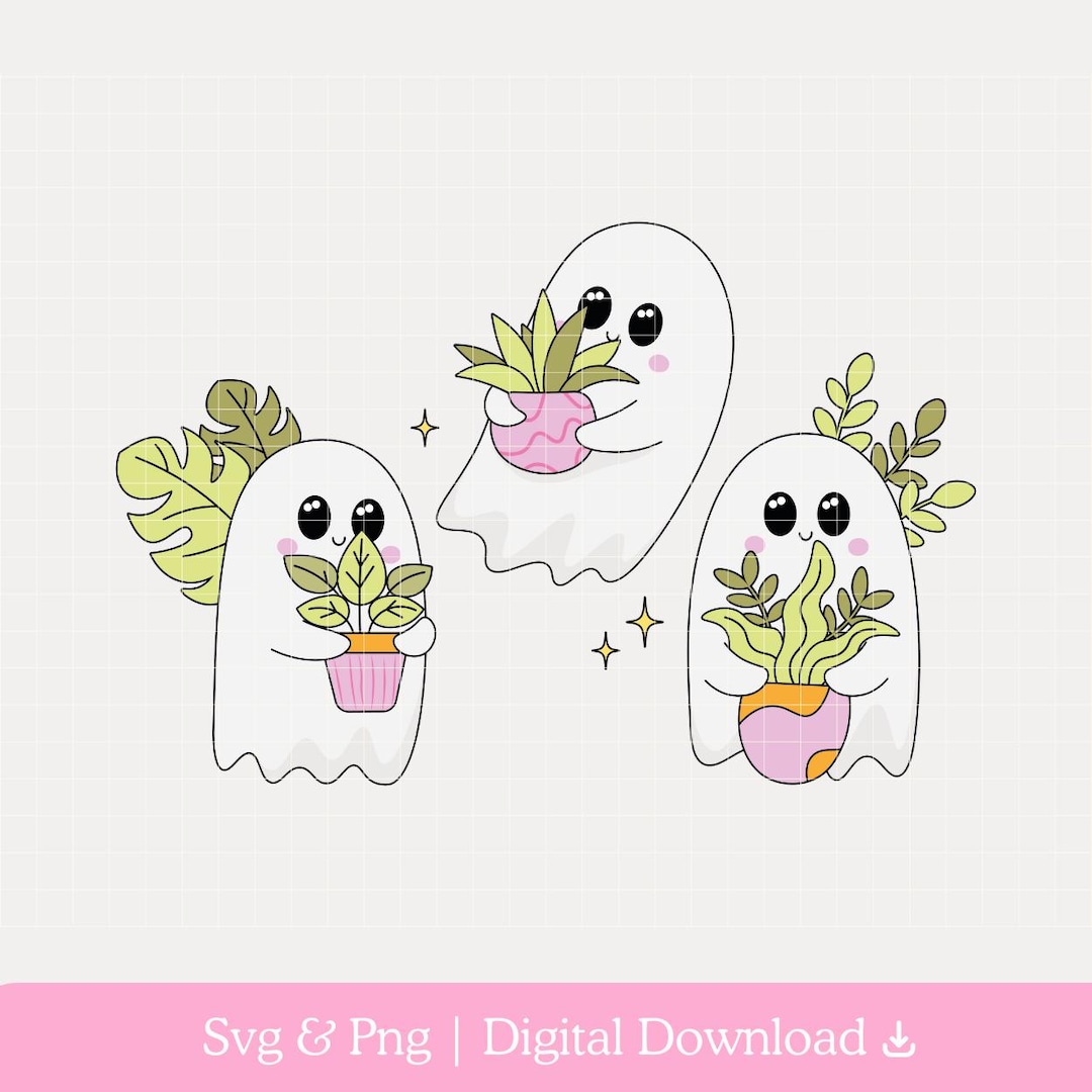Ghost Plant PNG & SVG, Ghost Floral Png, Plant Lady Png, Retro Floral ...