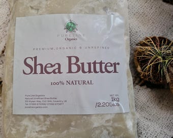 オーガニックシアバター（未精製）1kg、100％天然