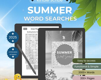 Zomerwoordpuzzelboek voor Kindle Scribe (digitale download)