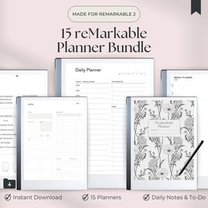 15 ReMarkable Template Planner Bundle | Templates for Remarkable 2 Tablet | Productivity Bundle | Life Planner | Meeting Notes