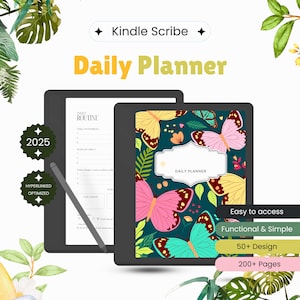 Kindle Scribe Daily Planner - Undated Daily Planner + Notes Page - Scribe Template PDF - Daily Goals, Schedule, To Do