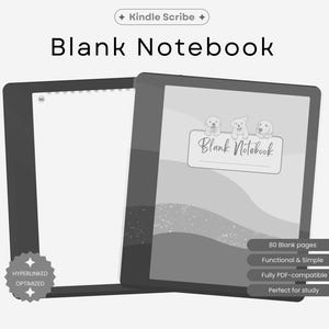 Kindle Scribe Blank Notebook | Kindle Scribe Template with Hyperlinks PDF, Contents page, 80 pages for notes | Instant Download