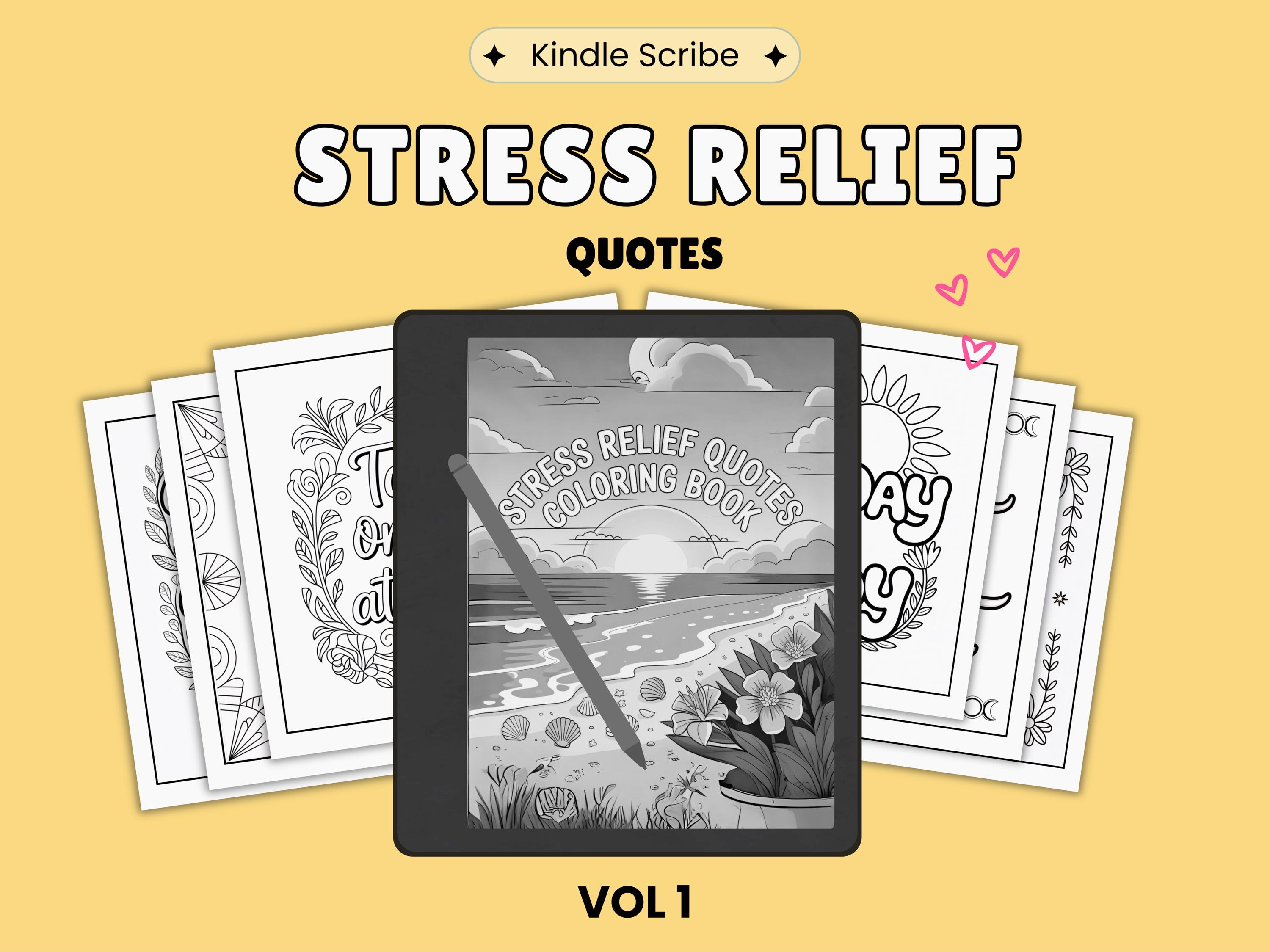 Stress Relief Quotes Tracing for Kindle Scribe | Clickable Template |  Digital Download | Hyperlinked PDF | Vol 1 - Etsy, image size:3000x2249