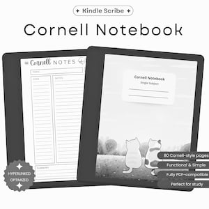 Kindle Scribe Cornell Notebook | Kindle Scribe Template with Hyperlinks PDF, Contents page, 80 pages for notes | Instant Download
