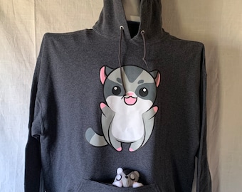 Pouch Pocket Hoodies Cartoon Sugar Glider