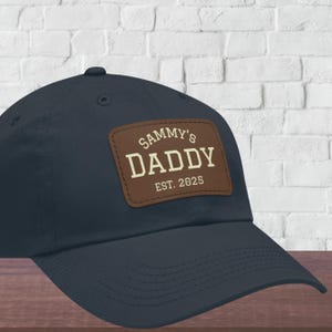 Custom Dad Hat for Fathers Day Gift for Dads birthday Personalized leather patch Baseball Cap Daddy Hat New dad first time dad gift for him