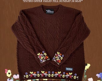 Eras Flower Piano Sweater for fans, Embroidered Flowers, Folklore Cardigan, Eras, Merch
