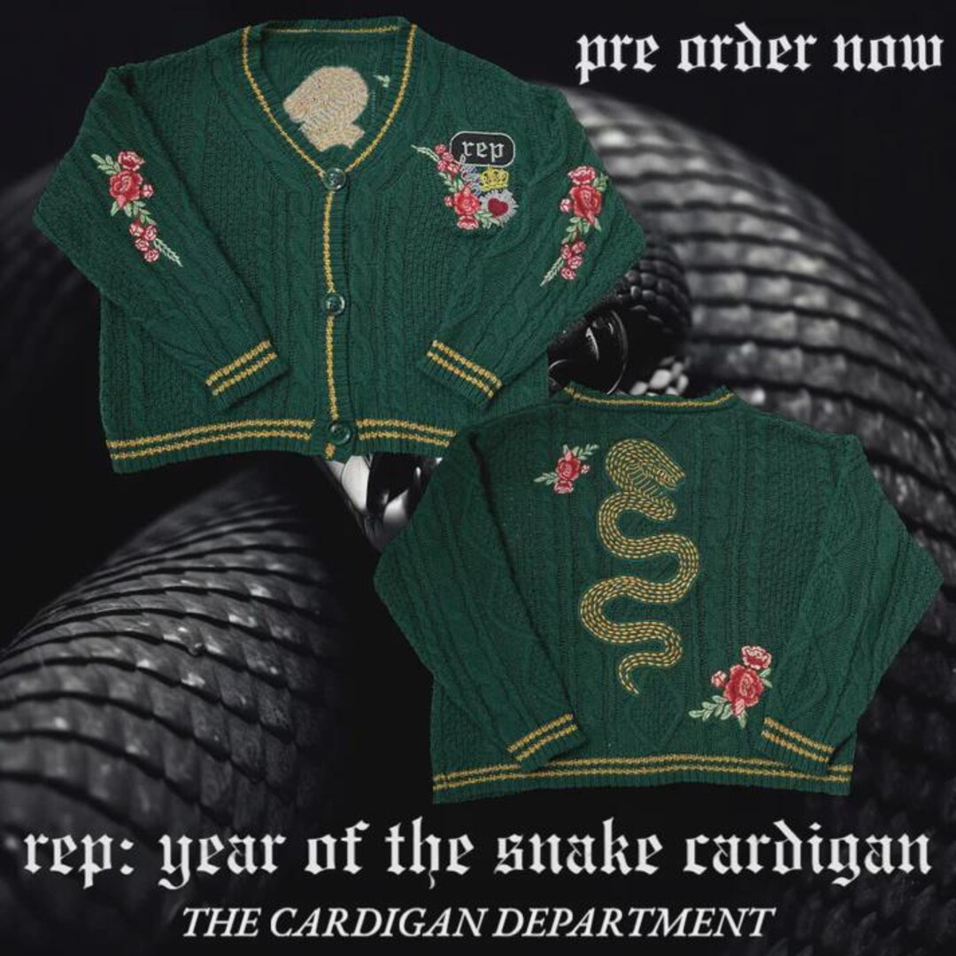 Rep Cardigan Rep: Year of the Snake, Embordered Folklore Cardigan, Eras - Etsy