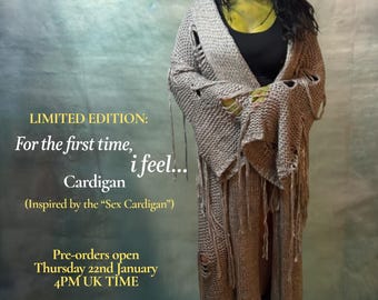 Green Witch Swmap Grey Cardigan, Long Grey Cardigan, For The First Time I Feel….Cardigan