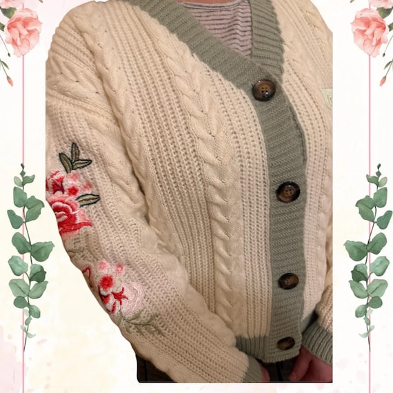 Betty's Garden Cardigan, Folklore Embroidered Flower Cardigan