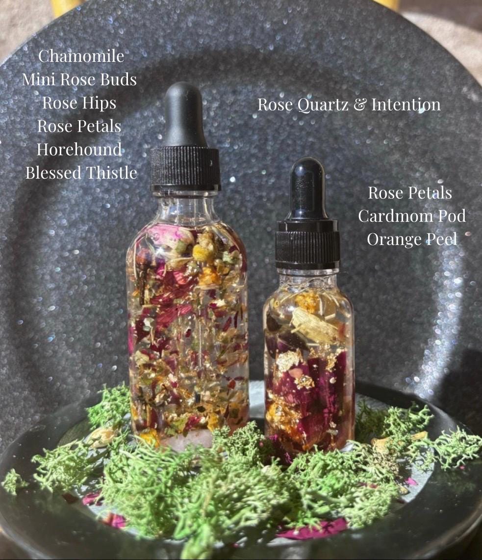 Glamour Spell Oil | Beauty Enhancing Spell Oil | Crystal & Exotic Herb Infused Ritual Oil