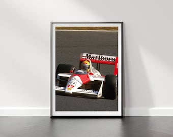 アイルトン・セナ モナコ 絵画：フォーミュラ1モータースポーツアート